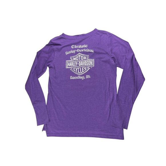 Harley-Davidson® Ornamental Foiled Detail Graphic Long Sleeve Shirt Size Large - Picture 4 of 13